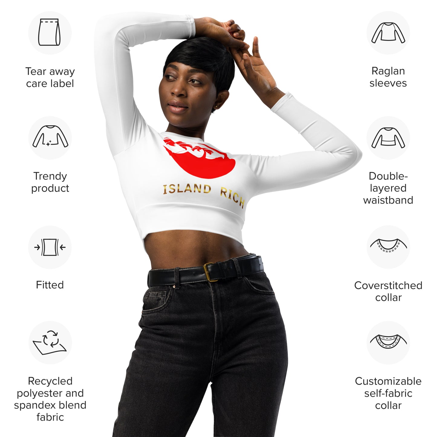 Island Rich Recycled long-sleeve crop top