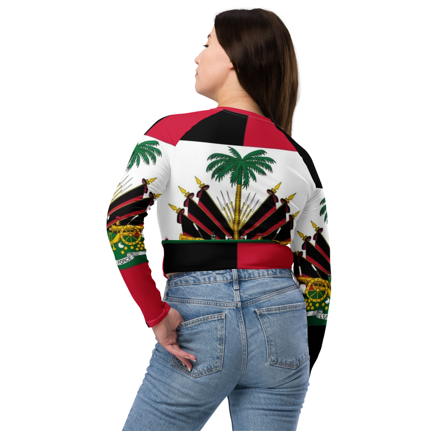Recycled island rich long-sleeve crop top