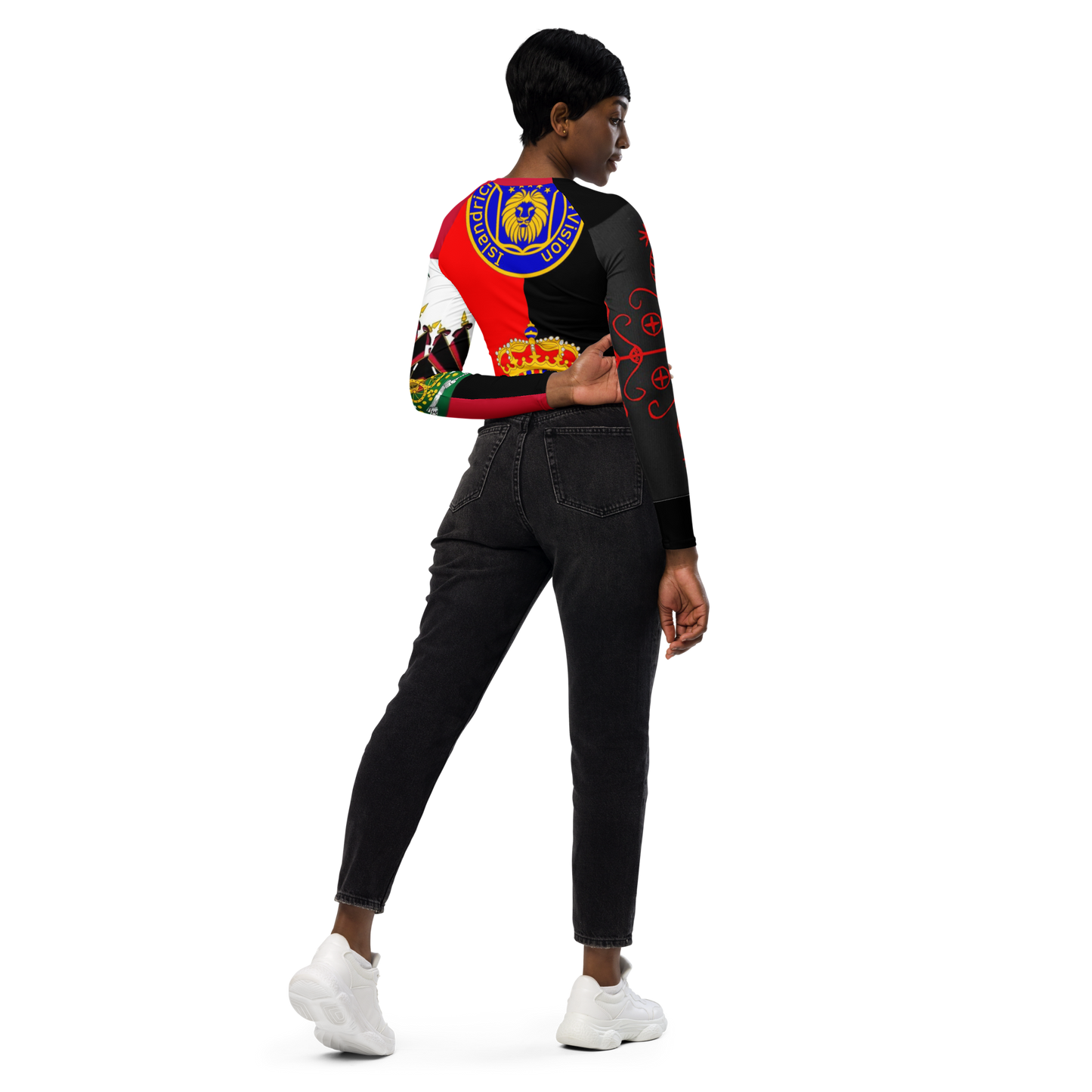 Rich Vodou Recycled long-sleeve crop top