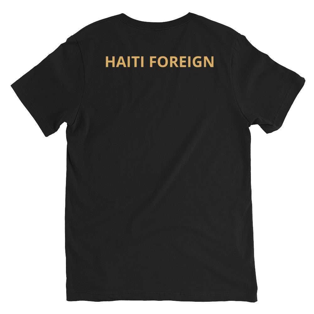 Unisex Short Sleeve V-Neck T-Shirt Haiti foreign
